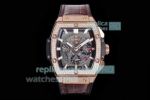 Swiss Copy Hublot Spirit Of Big Bang 45MM Rose Gold Diamond Case Grey Chronograph Dial Watch